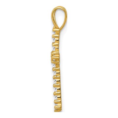 14K Yellow Gold CZ Cross Slide Pendant – view 3