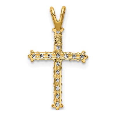 14K Yellow Gold CZ Cross Slide Pendant – view 4