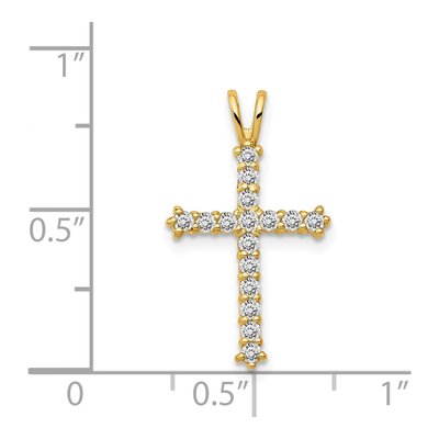 14K Yellow Gold CZ Cross Slide Pendant – view 5