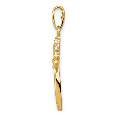 14K Yellow Gold CZ Cross Pendant – view 3