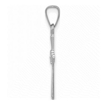14K White Gold Flower Cross Pendant – view 3