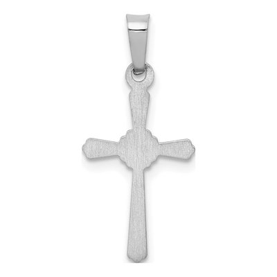 14K White Gold Flower Cross Pendant – view 4