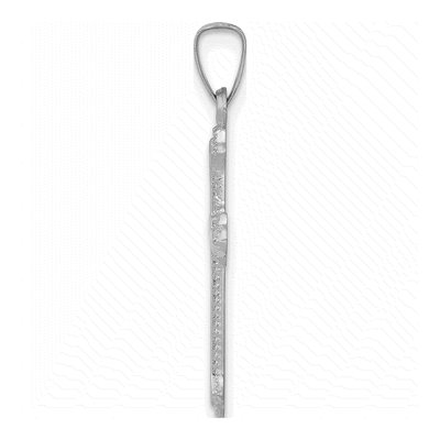 14K White Gold Fleur de Lis Cross Pendant – view 3