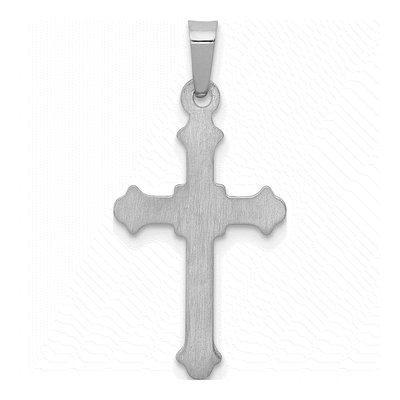 14K White Gold Fleur de Lis Cross Pendant – view 4