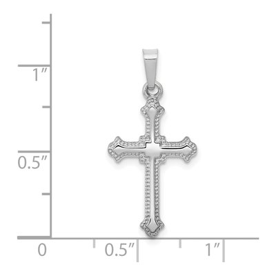 14K White Gold Fleur de Lis Cross Pendant – view 5