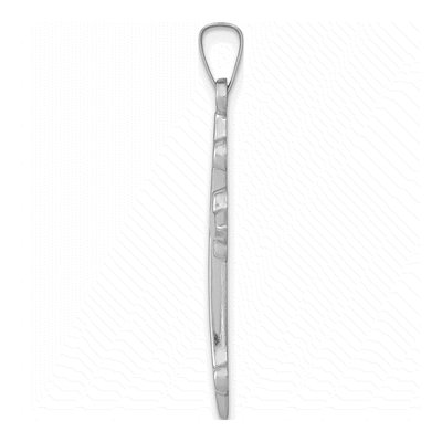 14K White Gold Fleur de Lis Cross Pendant – view 3