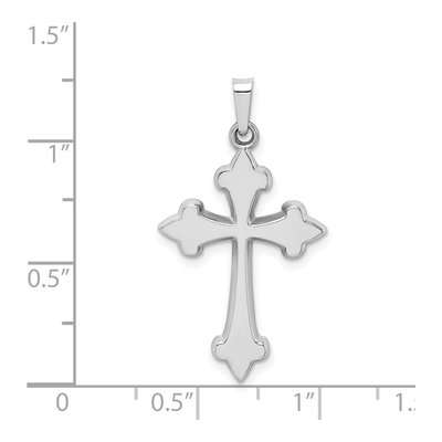 14K White Gold Fleur de Lis Cross Pendant – view 5