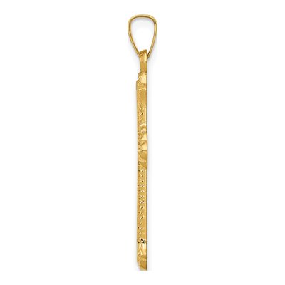 14K Yellow Gold Fleur de Lis Cross Pendant – view 3
