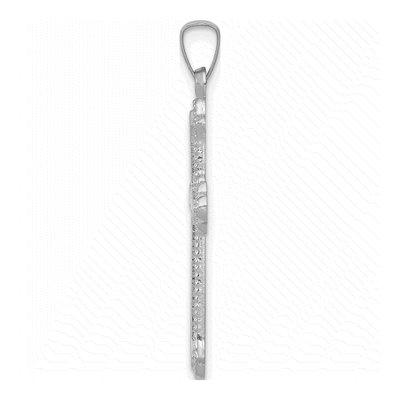 14K White Gold Fleur de Lis Cross Pendant – view 3