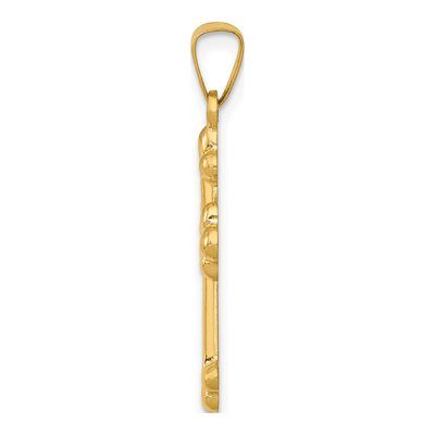14K Yellow Gold Budded Cross Pendant – view 3