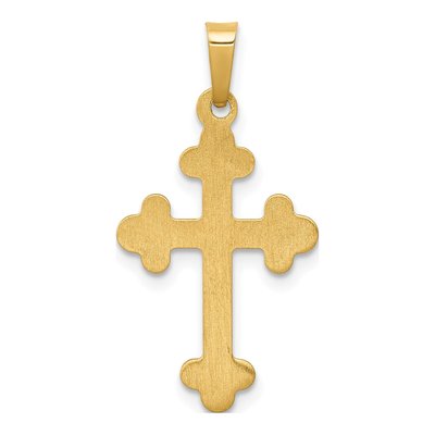 14K Yellow Gold Budded Cross Pendant – view 4