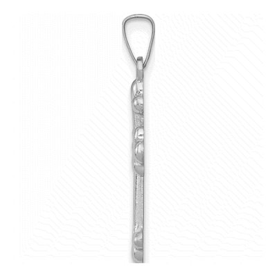 14K White Gold Budded Cross Pendant – view 3