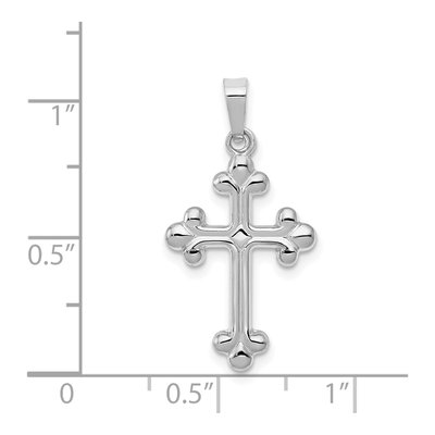 14K White Gold Budded Cross Pendant – view 5
