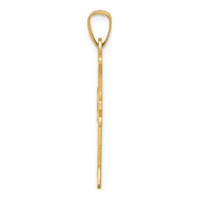 14K Yellow Gold Fleur de Lis Cross Pendant – view 3