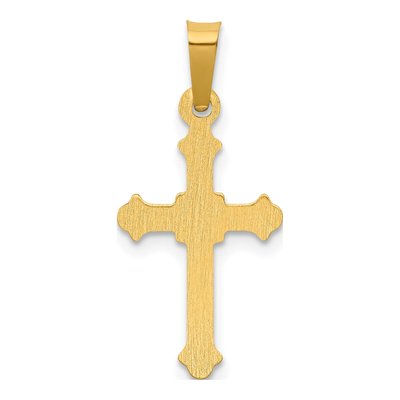 14K Yellow Gold Small Fleur de Lis Cross Pendant – view 4