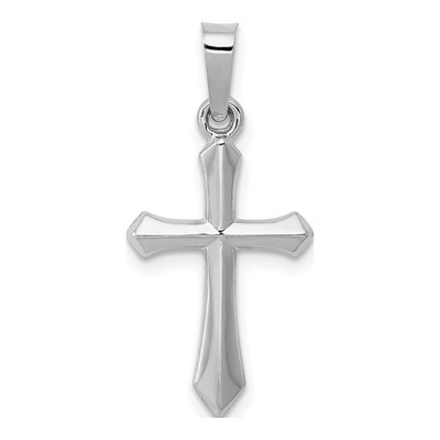 14K White Gold Cross Pendant