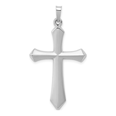 14K White Gold Passion Cross Pendant