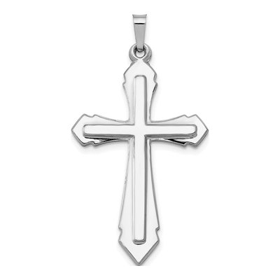 14K White Gold Cross Pendant