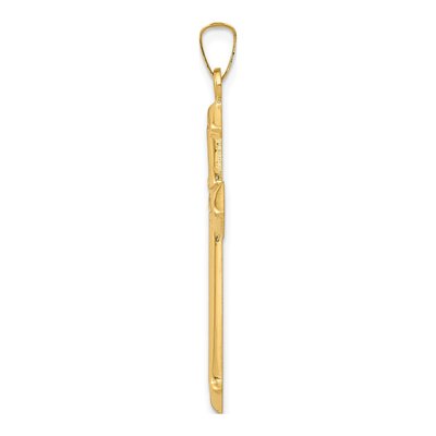 14K Yellow Gold Textured Passion Cross Pendant – view 3