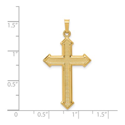 14K Yellow Gold Textured Passion Cross Pendant – view 5