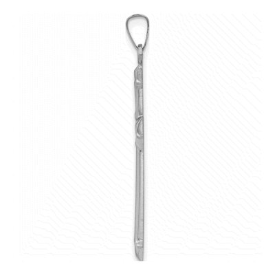 14K White Gold Textured Cross Pendant – view 3