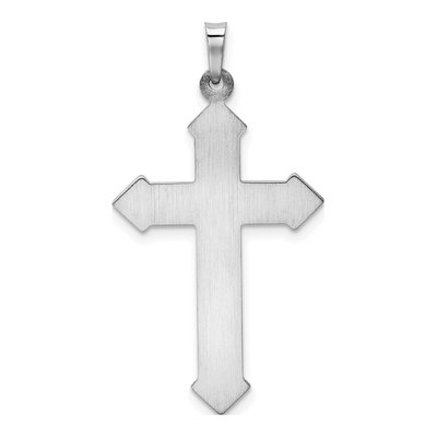 14K White Gold Textured Cross Pendant – view 4
