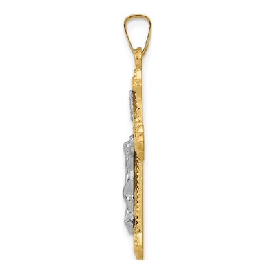 14K Two-Tone Gold INRI Crucifix Pendant – view 3