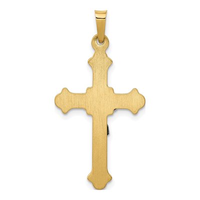 14K Two-Tone Gold INRI Crucifix Pendant – view 4