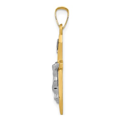 14K Two-Tone Gold INRI Crucifix Pendant – view 3