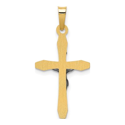 14K Two-Tone Gold INRI Crucifix Pendant – view 4