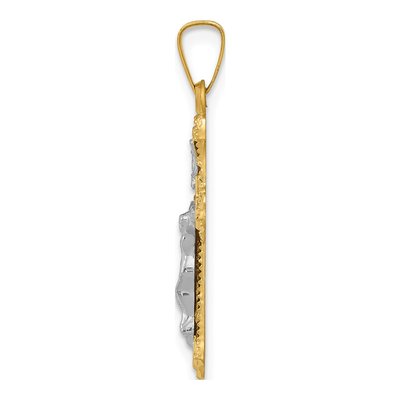 14K Two-Tone Gold INRI Crucifix Pendant – view 3