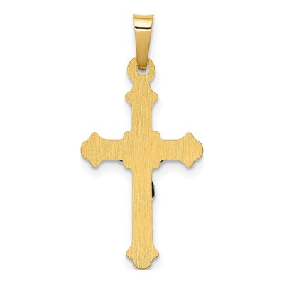 14K Two-Tone Gold INRI Crucifix Pendant – view 4