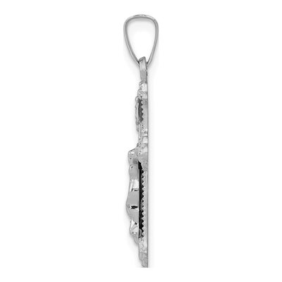 14K White Gold INRI Crucifix Pendant – view 3
