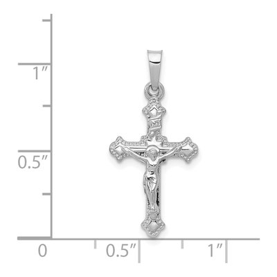 14K White Gold INRI Crucifix Pendant – view 5