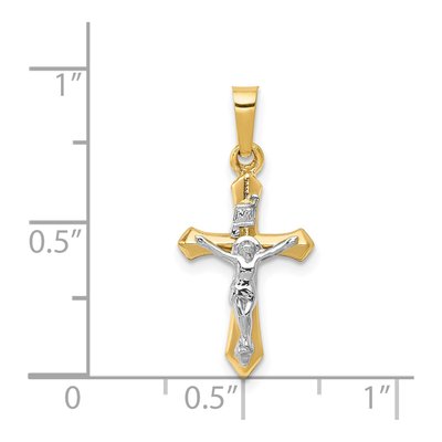 14K Two-Tone Gold INRI Crucifix Pendant – view 5