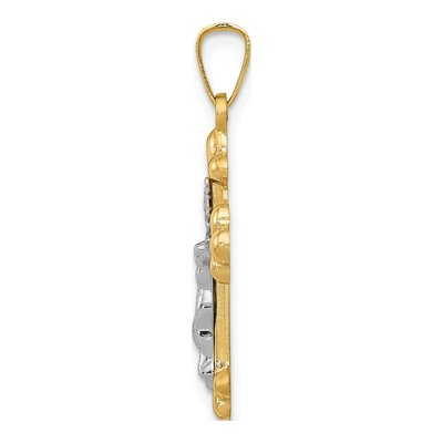 14K Two-Tone Gold INRI Crucifix Pendant – view 3
