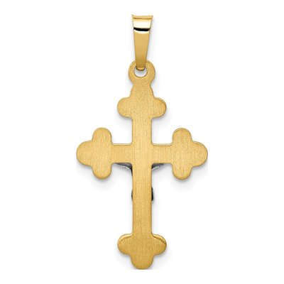 14K Two-Tone Gold INRI Crucifix Pendant – view 4