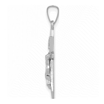 14K White Gold INRI Crucifix Pendant – view 3