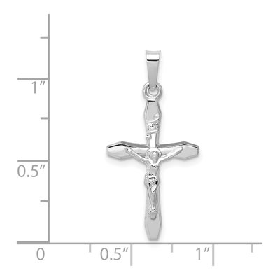 14K White Gold INRI Crucifix Pendant – view 5