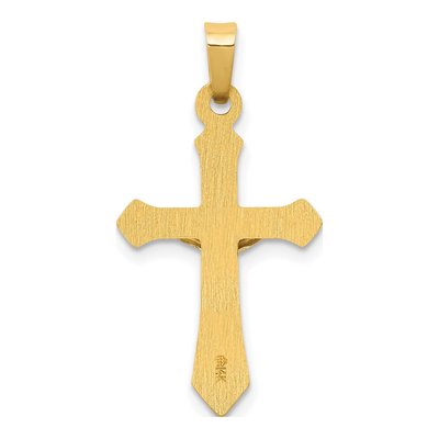 14K Two-Tone Gold INRI Crucifix Pendant – view 4