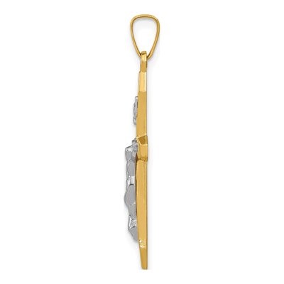 14K Two-Tone Gold INRI Crucifix Pendant – view 3