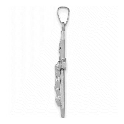 14K White Gold INRI Crucifix Pendant – view 3
