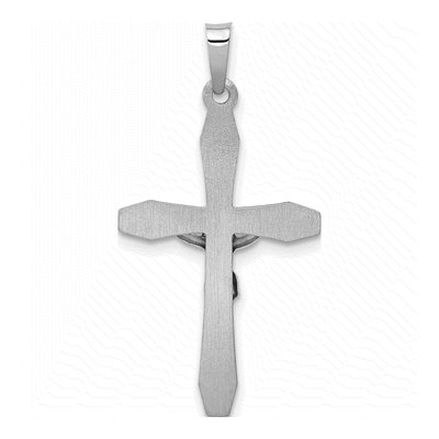 14K White Gold INRI Crucifix Pendant – view 4