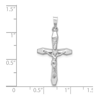 14K White Gold INRI Crucifix Pendant – view 5