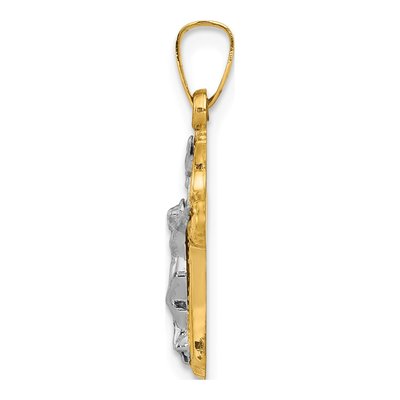 14K Two-Tone Gold INRI Crucifix Pendant – view 3
