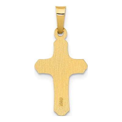 14K Two-Tone Gold INRI Crucifix Pendant – view 4