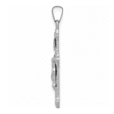 14K White Gold INRI Crucifix Pendant – view 3