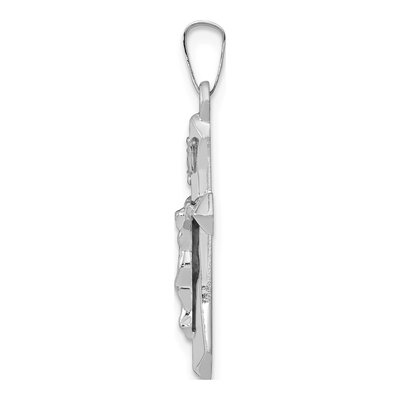 14K White Gold INRI Crucifix Pendant – view 3