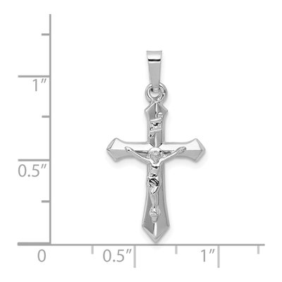 14K White Gold INRI Crucifix Pendant – view 5