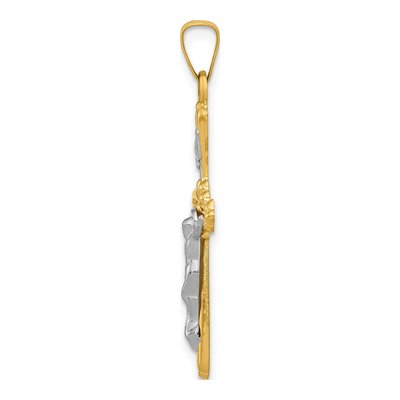 14K Two-Tone Gold INRI Crucifix Pendant – view 3